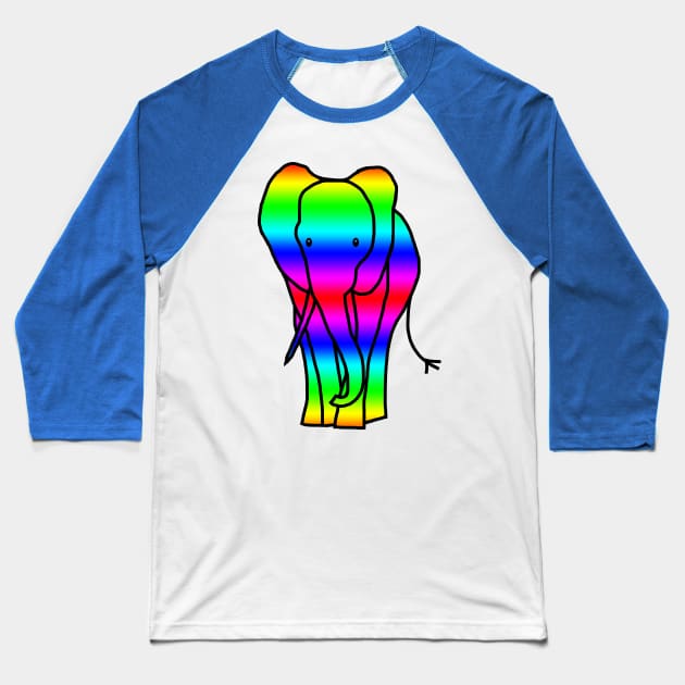 Elephant Rainbow Gradient Graphic Baseball T-Shirt by ellenhenryart